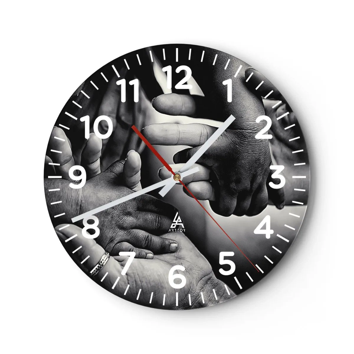 Reloj de pared - Reloj de vidrio - Ser humano - 30x30 cm