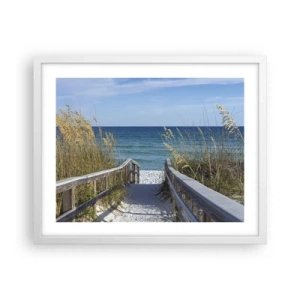 Póster en marco blanco - En el sol, en el viento - 50x40 cm