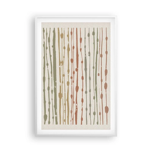 Póster en marco blanco - Composición de notas musicales - 61x91 cm