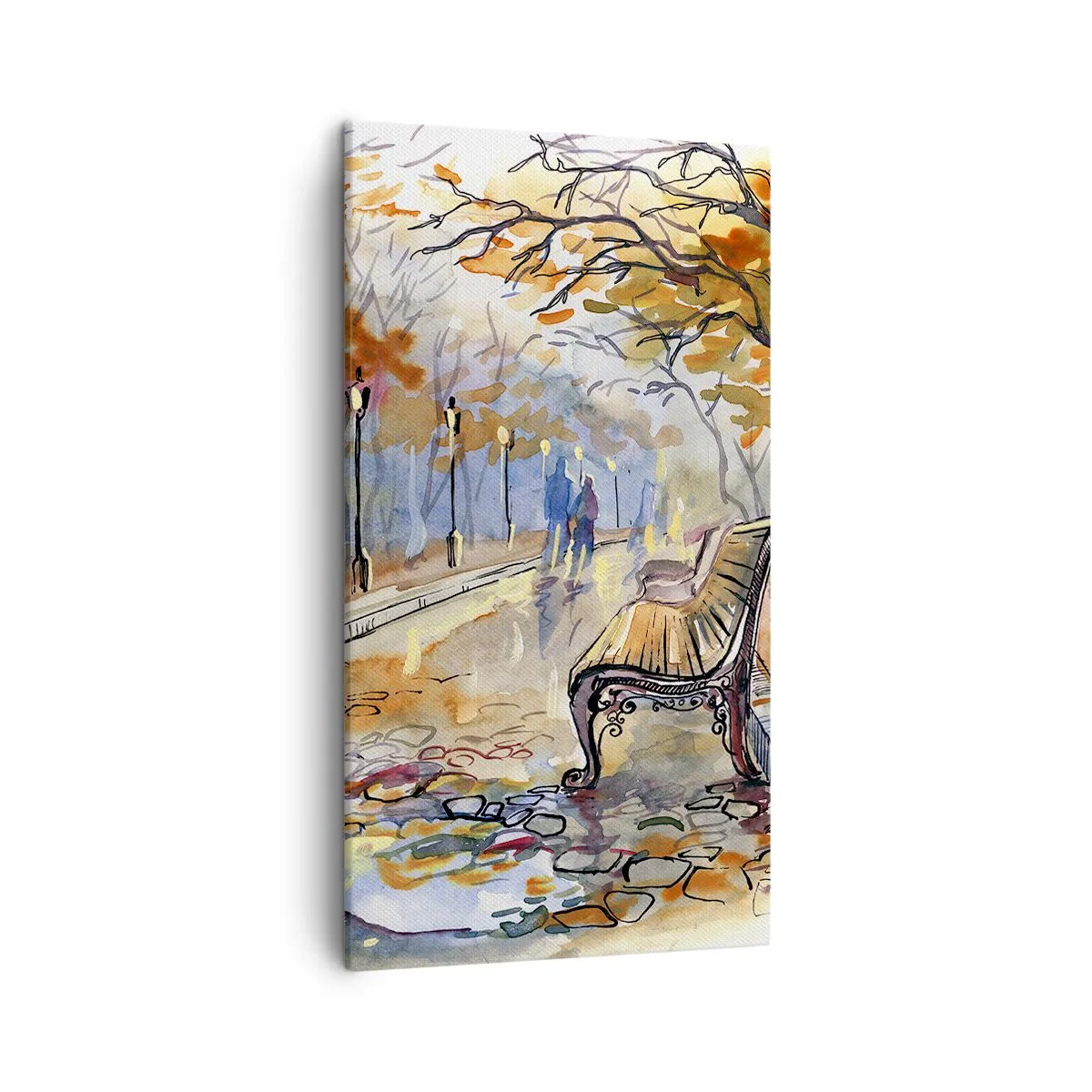 Cuadro sobre lienzo - Impresión de Imagen - Caminemos juntos hacia el otoño - 45x80 cm
