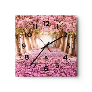 Reloj de pared - Reloj de vidrio - El camino al paraíso - 40x40 cm