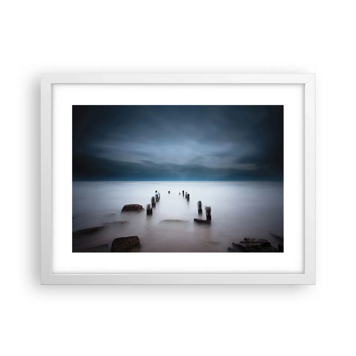 Póster en marco blanco - El lago del pensamiento - 40x30 cm