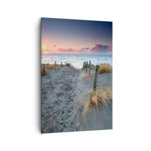 Cuadro sobre lienzo - Impresión de Imagen - Camino que conduce a la playa al atardecer - 70x100cm - Se derramó un arco iris de luminosidad.... - Decoración de pared moderna para salón y dormitorio ARTTOR
