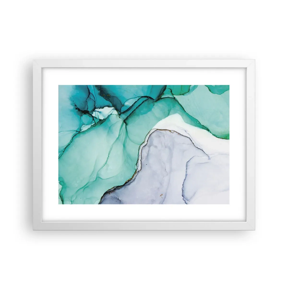 Póster en marco blanco - Estudio en turquesa - 40x30 cm