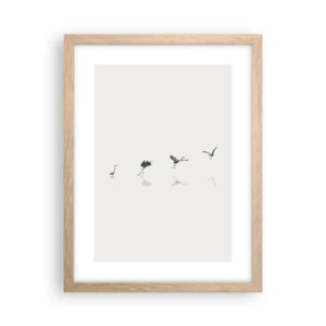 Póster en marco roble claro - Cuatro sencillos pasos para despegar - 30x40 cm