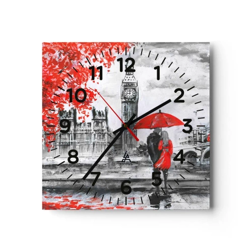 Reloj de pared - Reloj de vidrio - Londres enamora - 30x30 cm