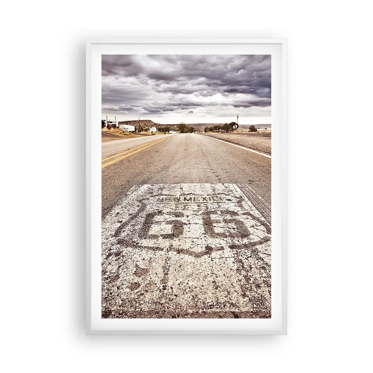Póster en marco blanco - Mother Road: una leyenda americana - 61x91 cm