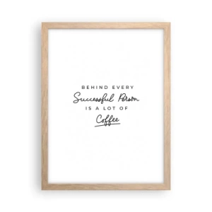 Póster en marco roble claro - El secreto del éxito - 30x40 cm