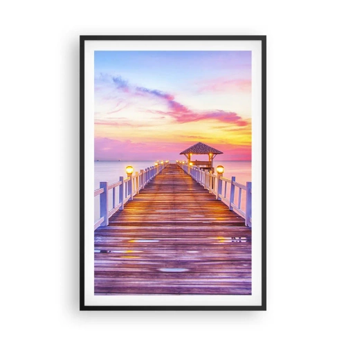 Póster en marco negro - El silencio lila-dorado de la tarde - 61x91 cm