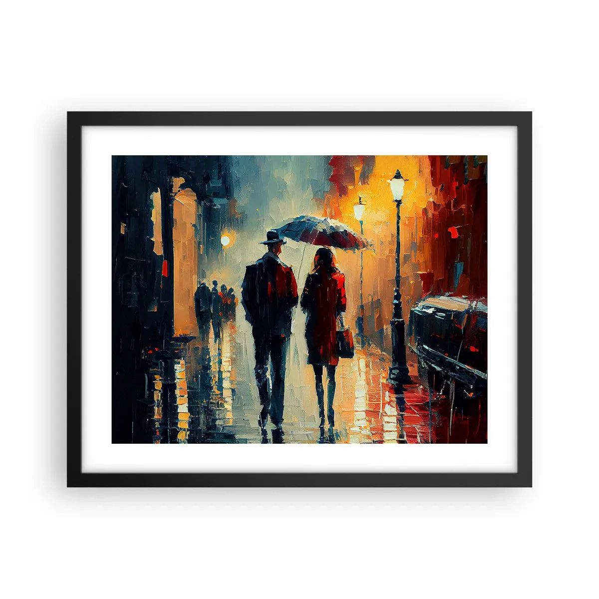 Póster en marco negro - Historia de amor urbana - 50x40 cm