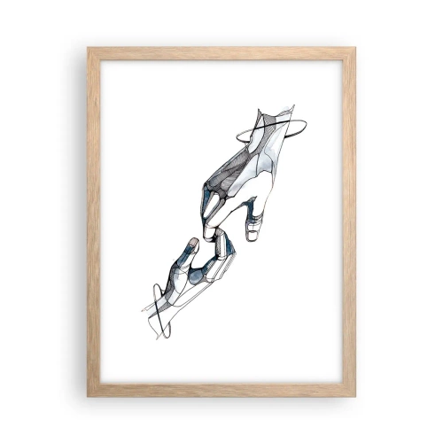 Póster en marco roble claro - Un buen gesto - 30x40 cm