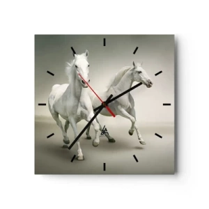 Reloj de pared - Reloj de vidrio - ¡Poder blanco! - 40x40 cm