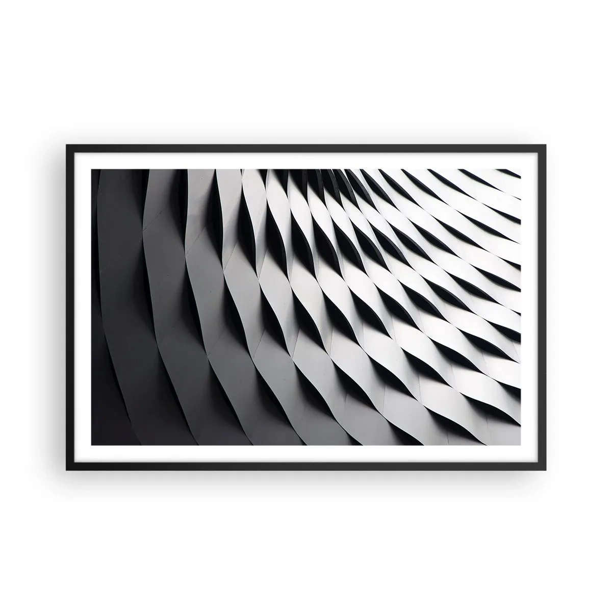Póster en marco negro - En la superficie de las ondas - 91x61 cm