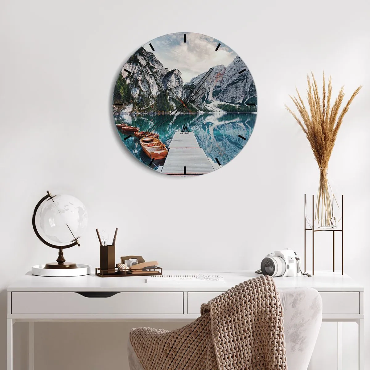 Reloj de pared - Reloj de vidrio - Te mostraremos la fuente de la belleza - 30x30 cm