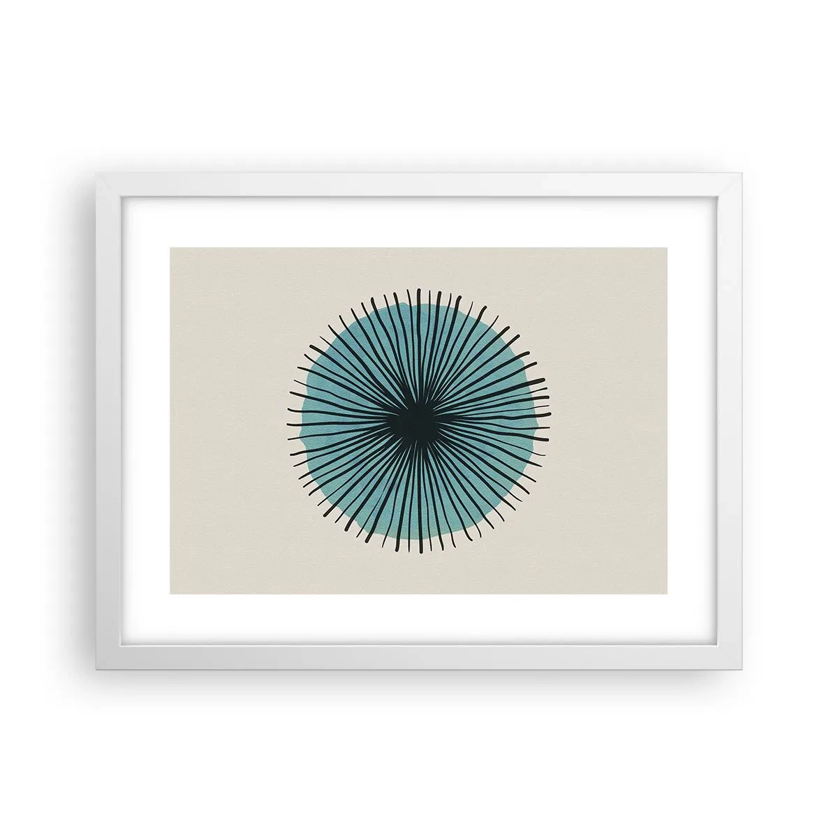 Póster en marco blanco - Radiante en azul - 40x30 cm