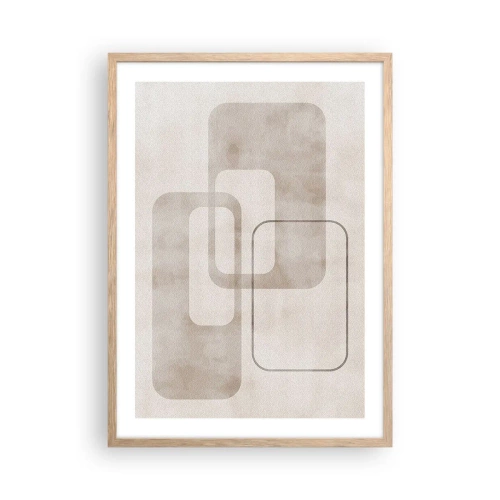 Póster en marco roble claro - Fuga geométrica - 50x70 cm