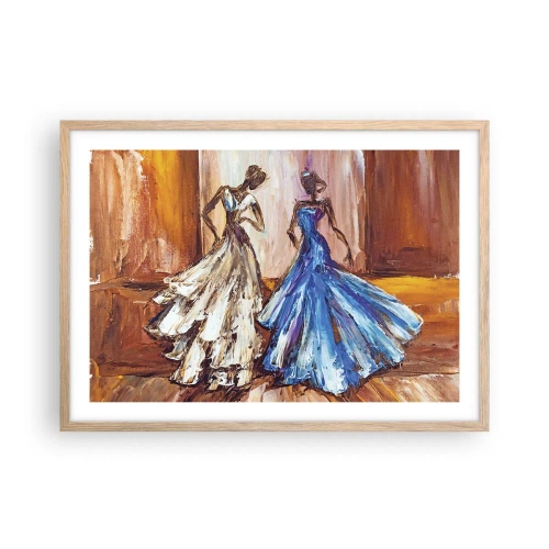 Póster en marco roble claro - Un elegante dúo - 70x50 cm