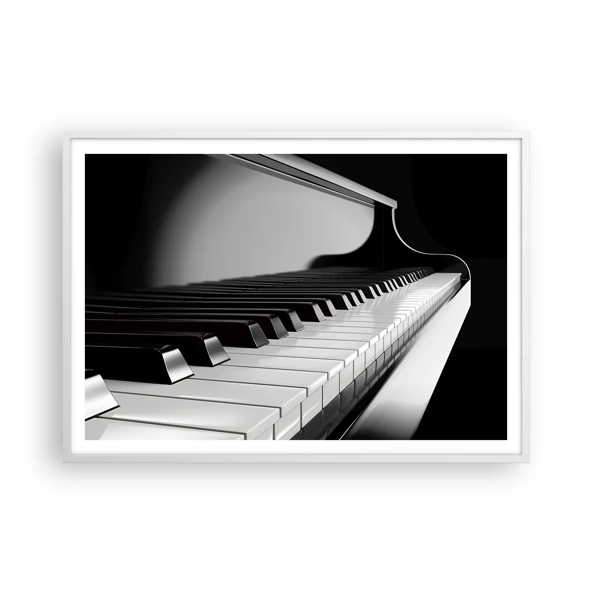 Póster en marco blanco - Armonía musical - 100x70 cm