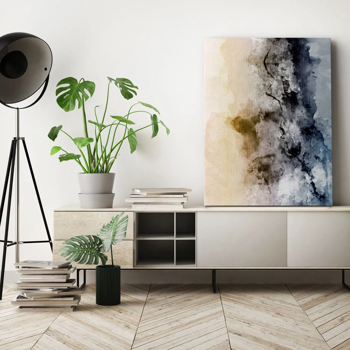 Cuadro sobre lienzo - Impresión de Imagen - Hundido en una nube de niebla - 55x100 cm