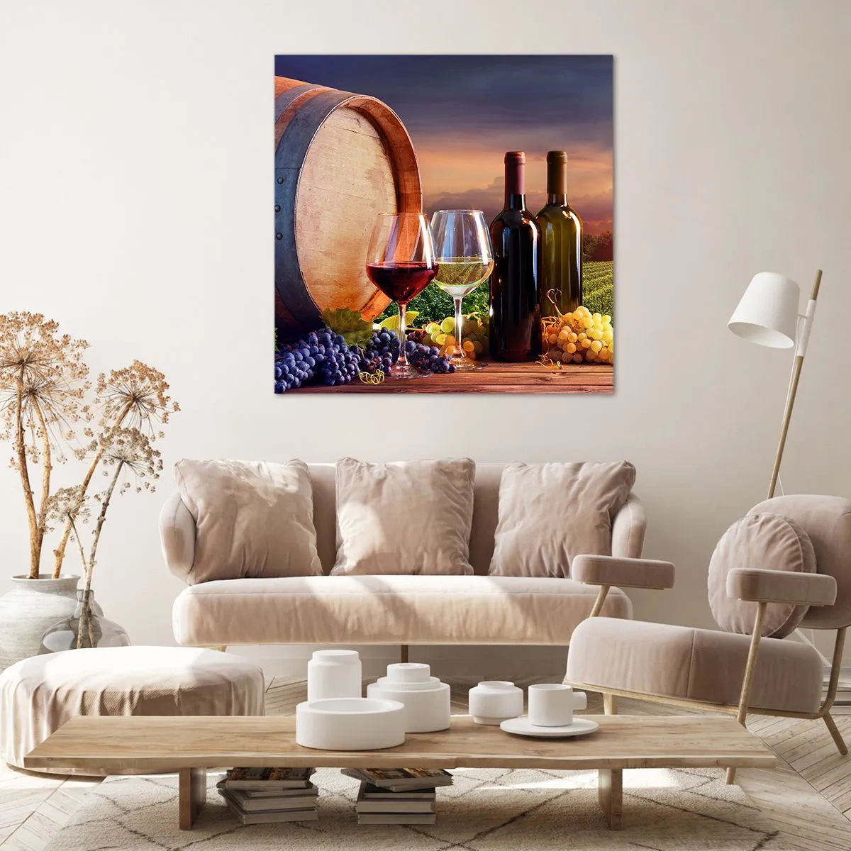 Cuadro sobre lienzo - Impresión de Imagen - Aquí la vida tiene un sabor - 70x70 cm