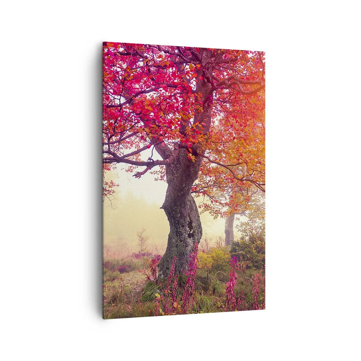 Cuadro sobre lienzo - Impresión de Imagen - Paisaje otoñal con árboles de colores intensos. - 80x120cm - Un frenesí de floración - Decoración de pared moderna para salón y dormitorio ARTTOR