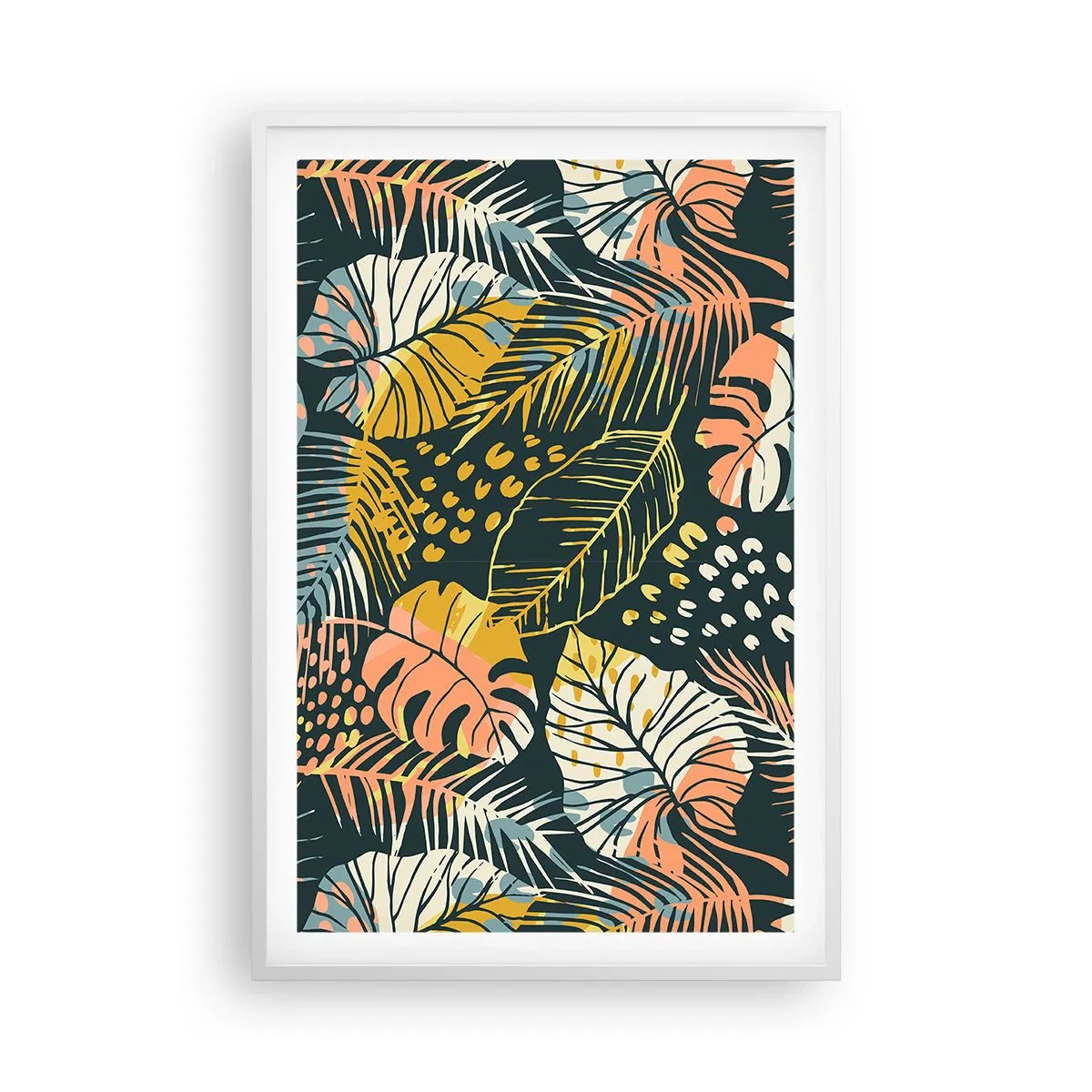 Póster en marco blanco - Una frondosa fantasía - 61x91 cm