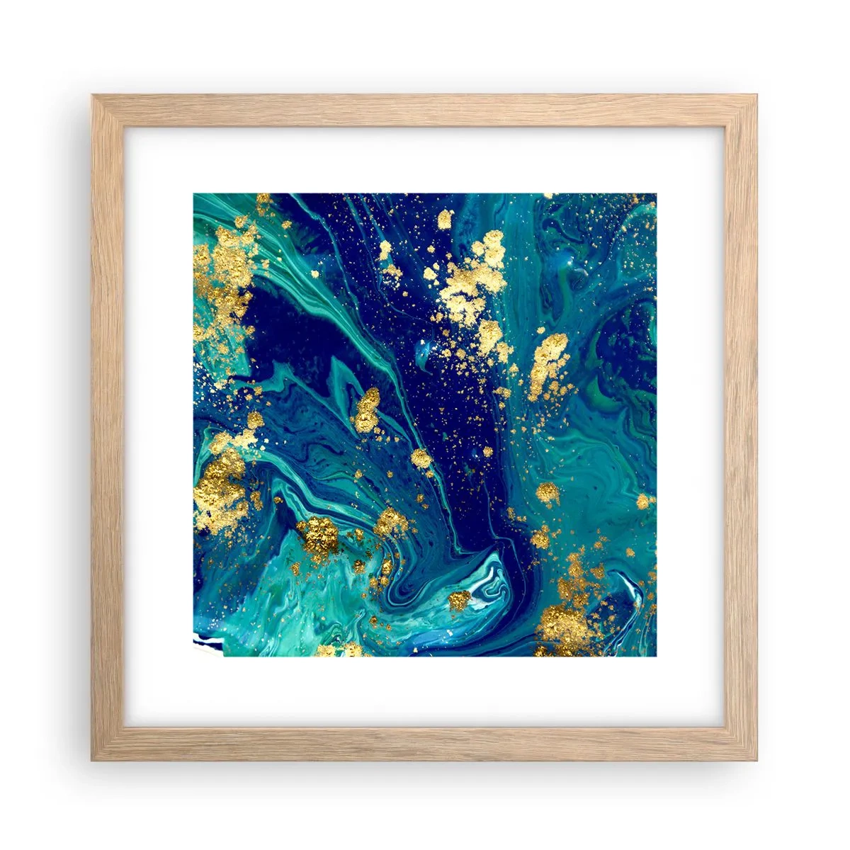 Póster en marco roble claro - Pétalos de sol  - 30x30 cm