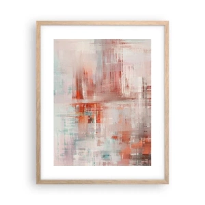 Póster en marco roble claro - Niebla rosa - 40x50 cm