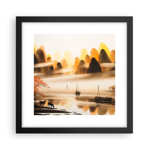 Póster en marco negro - Más allá del Lejano Oriente - 30x30 cm