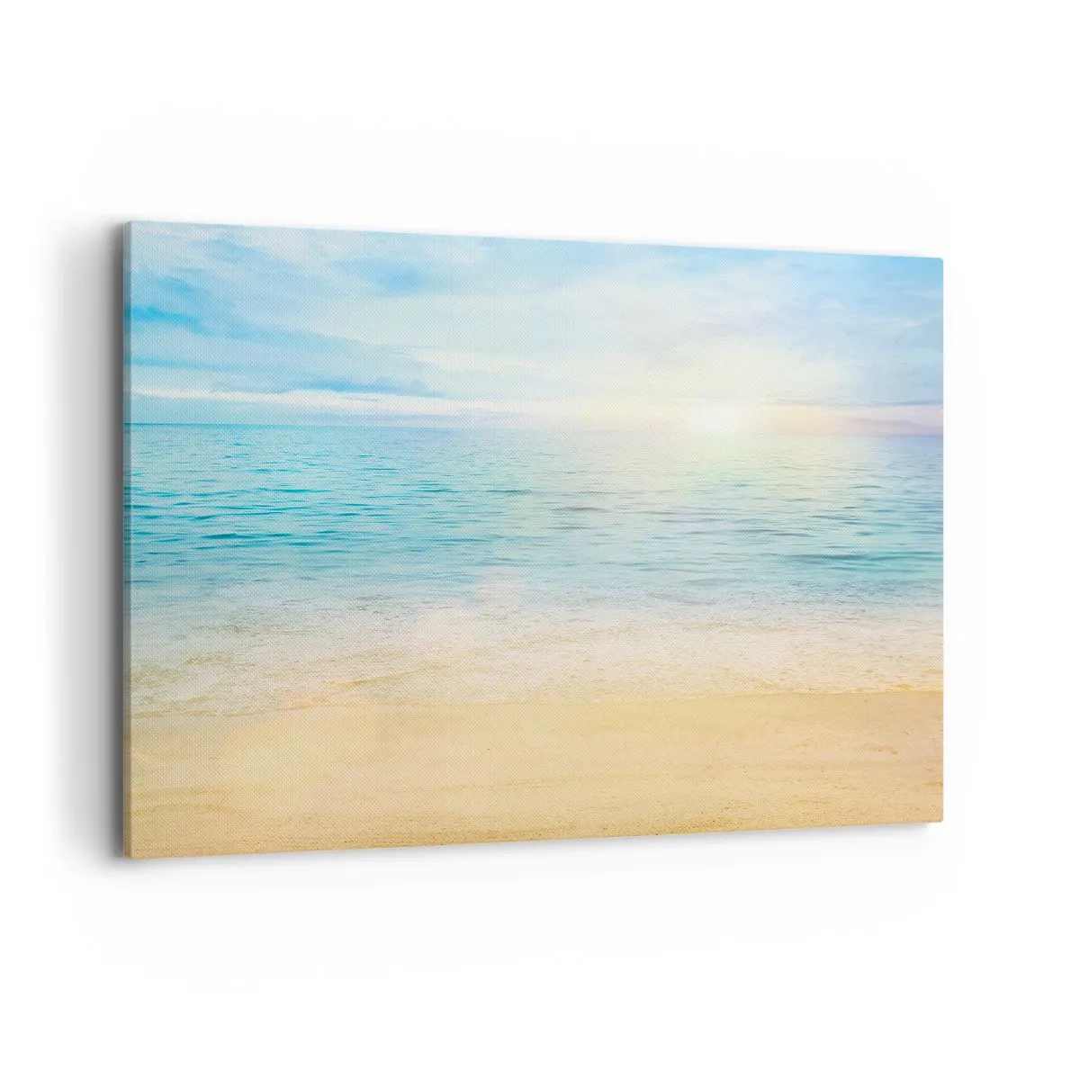 Cuadro sobre lienzo - Impresión de Imagen - Una playa con mar turquesa y cielo despejado. - 100x70cm - Gran cielo azul - Decoración de pared moderna para salón y dormitorio ARTTOR