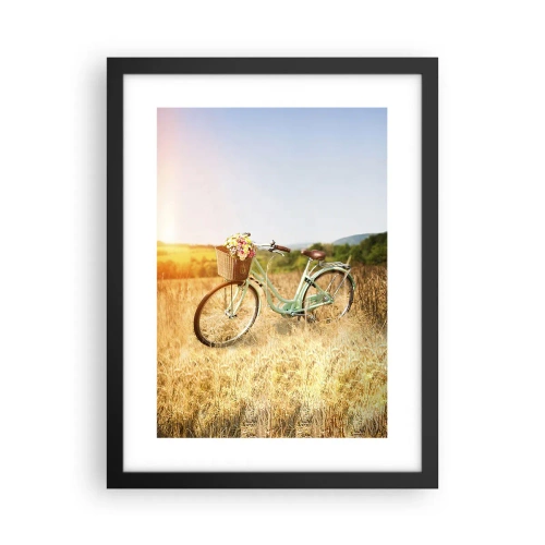 Póster en marco negro - Me quedaré aquí un tiempo - 30x40 cm