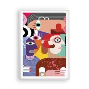 Póster en marco blanco - Estilo Picasso - 70x100 cm
