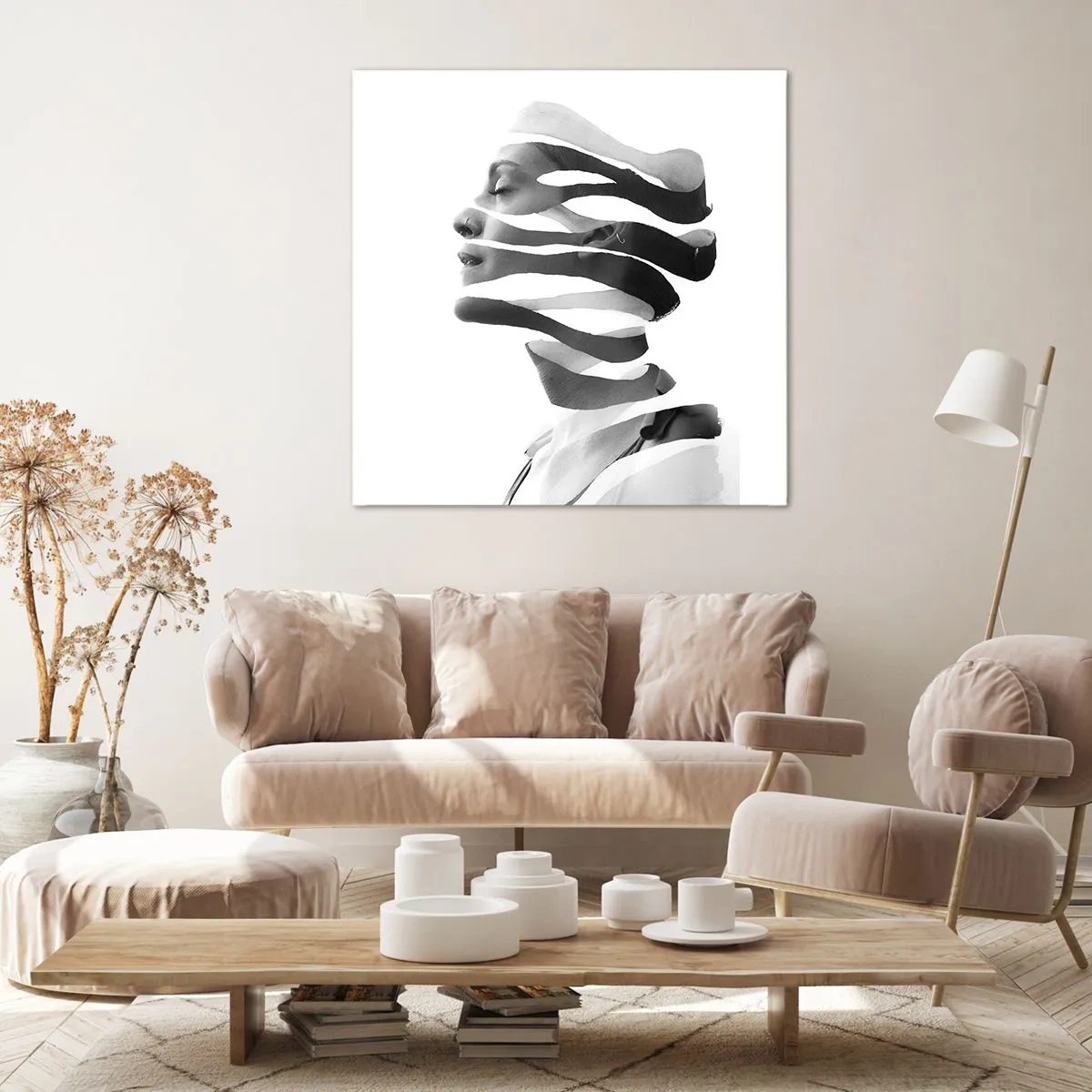 Cuadro sobre lienzo - Impresión de Imagen - Retrato surrealista - 40x40 cm