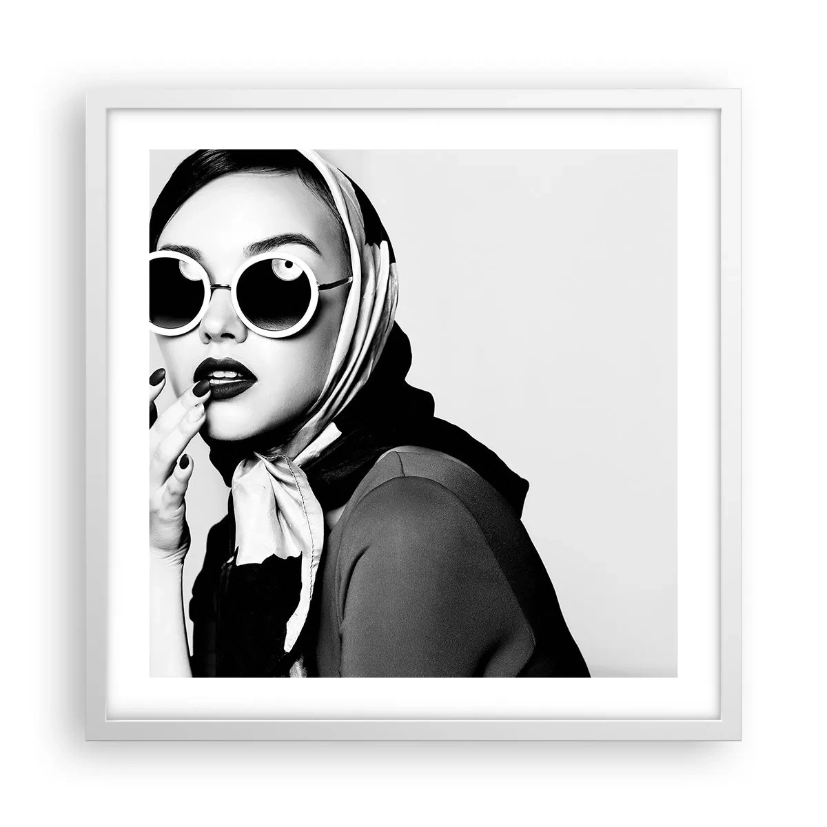 Póster en marco blanco - Saludos desde los años 60 - 50x50 cm