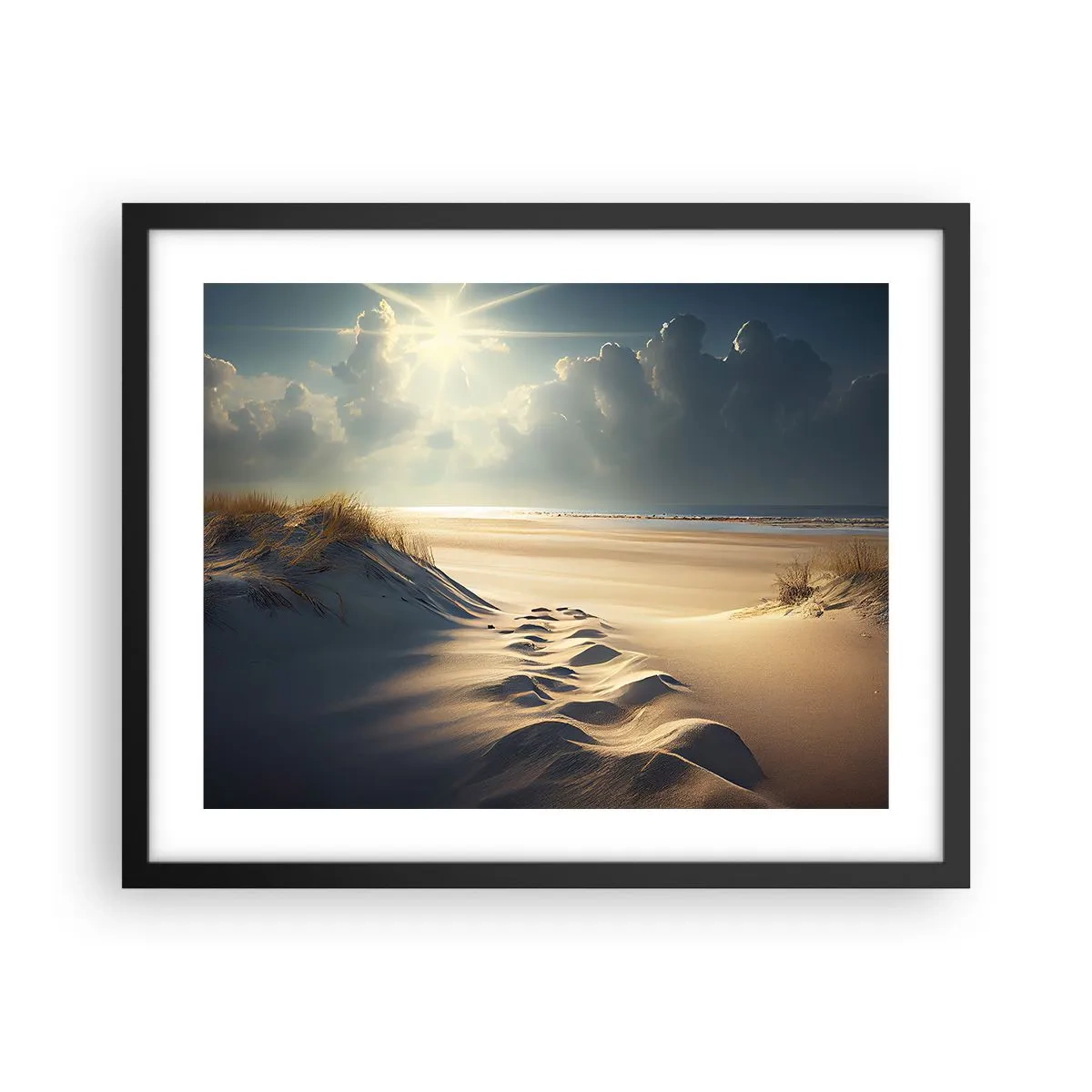 Póster en marco negro - Paisaje tranquilizador - 50x40 cm