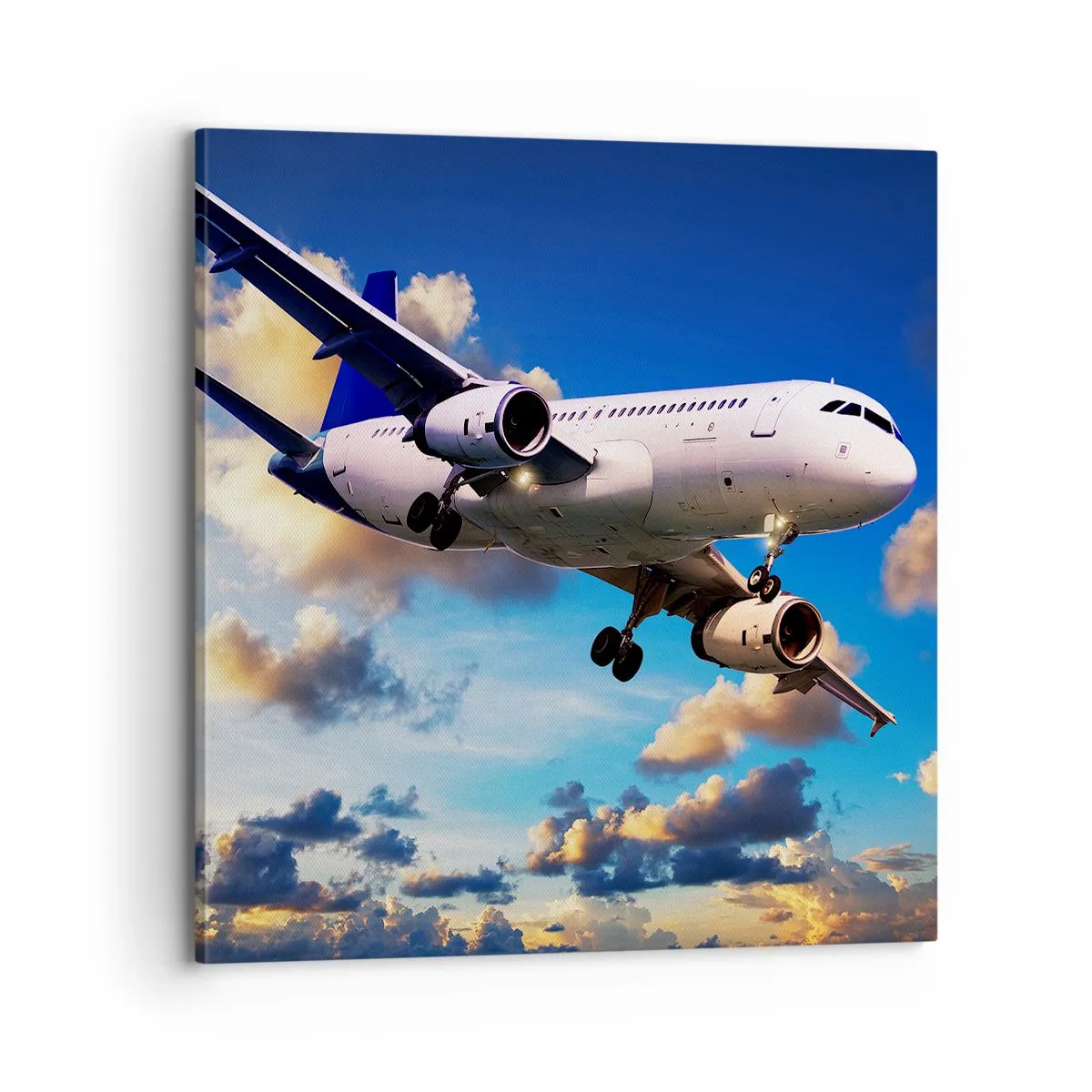 Cuadro sobre lienzo - Impresión de Imagen - Un viaje en blanco y azul - 70x70 cm