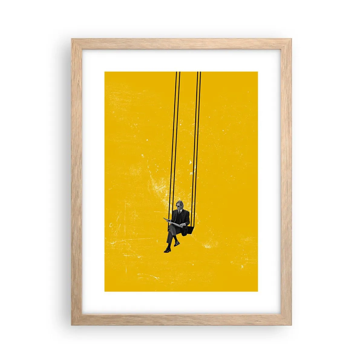 Póster en marco roble claro - Un día como cualquier otro - 30x40 cm