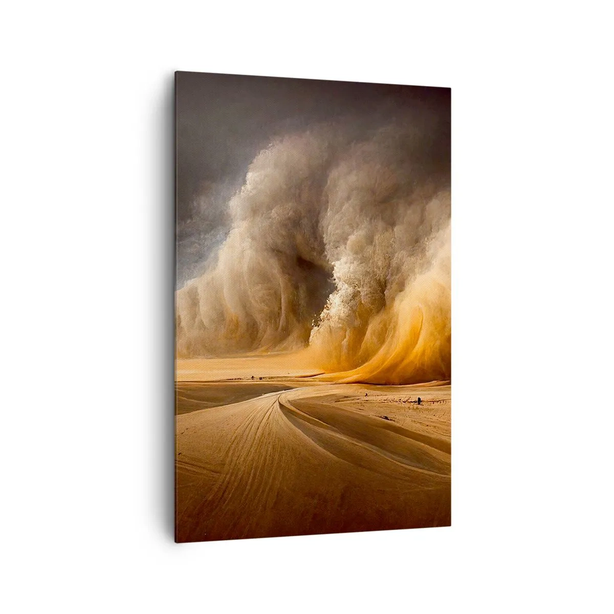 Cuadro sobre lienzo - Impresión de Imagen - Impresionante tormenta de arena en el desierto - 80x120cm - Ira del desierto - Decoración de pared moderna para salón y dormitorio ARTTOR