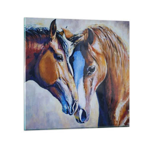 Cuadro sobre vidrio - Impresiones sobre Vidrio - ¿Esto es amistad? ¿Es amor? - 40x40 cm