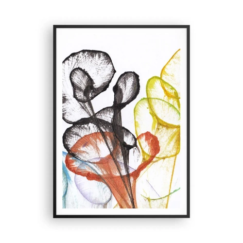 Póster en marco negro - Flores con alma - 70x100 cm