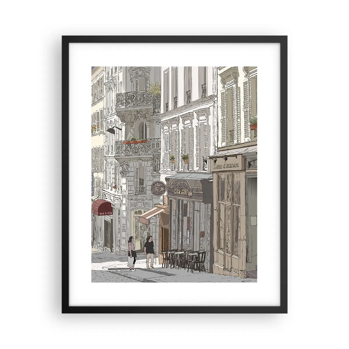 Póster en marco negro - Alegrías urbanas - 40x50 cm