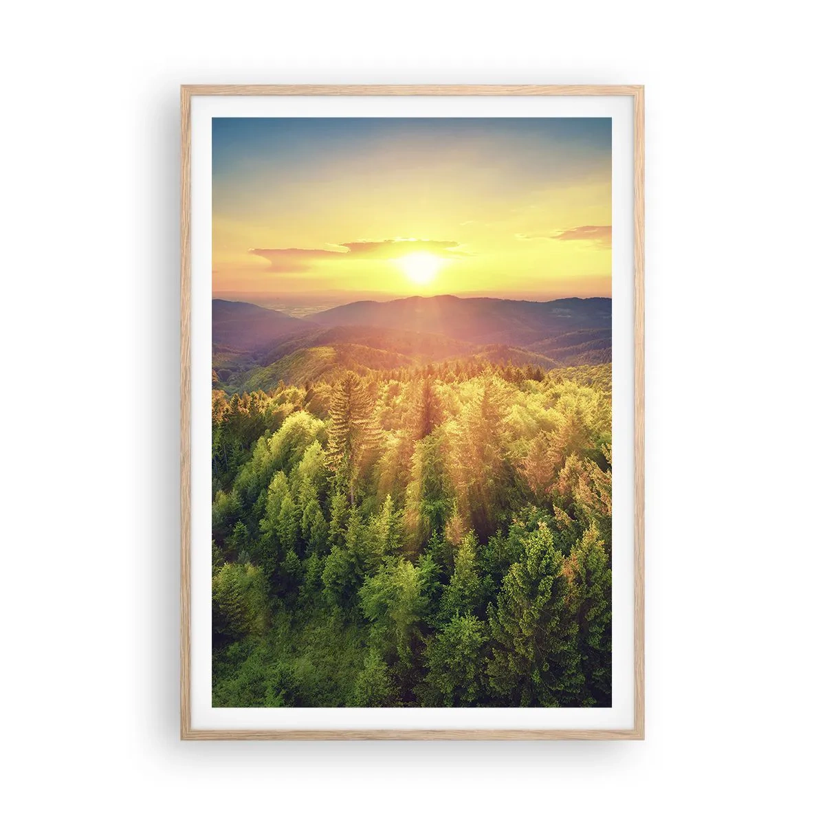Póster en marco roble claro - Desde lo alto - 70x100 cm