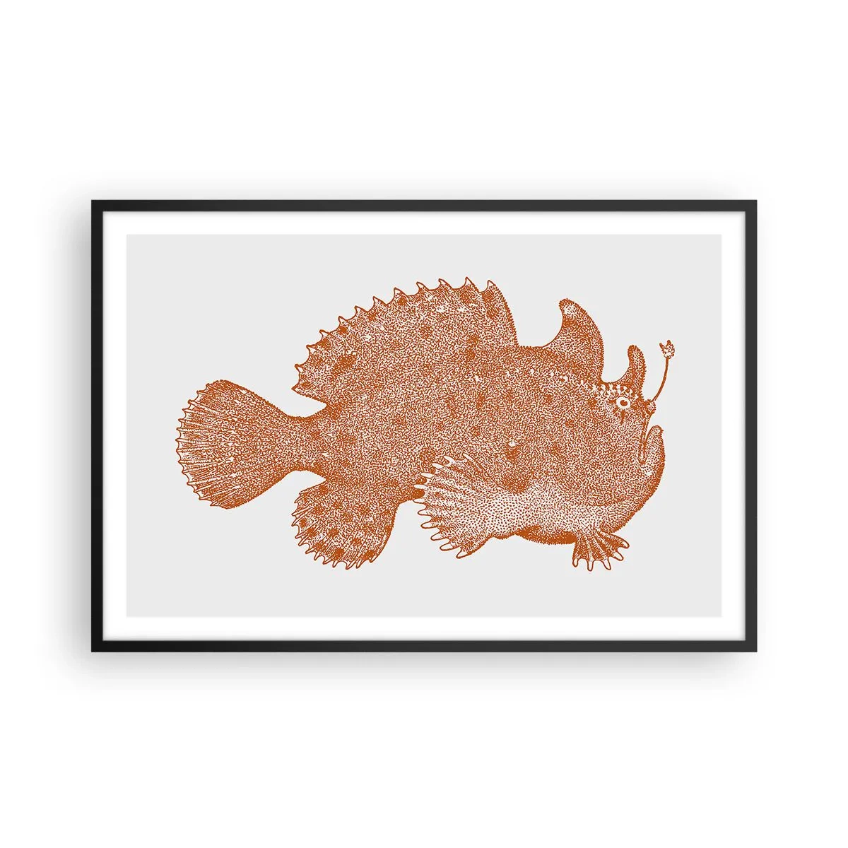 Póster en marco negro - Y sin embargo, un simple pez - 91x61 cm