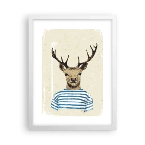 Póster en marco blanco - Porque me gustan las camisas de rayas - 30x40 cm