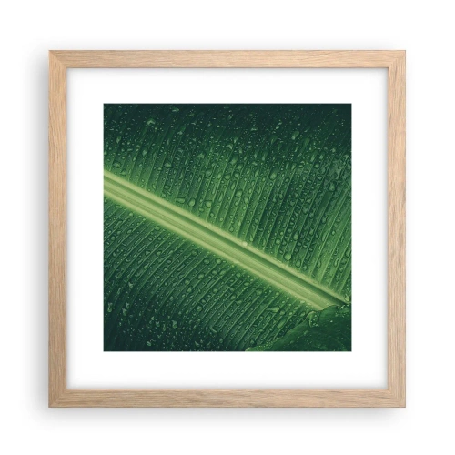 Póster en marco roble claro - Estructura del verde - 30x30 cm