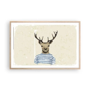 Póster en marco roble claro - Porque me gustan las camisas de rayas - 91x61 cm