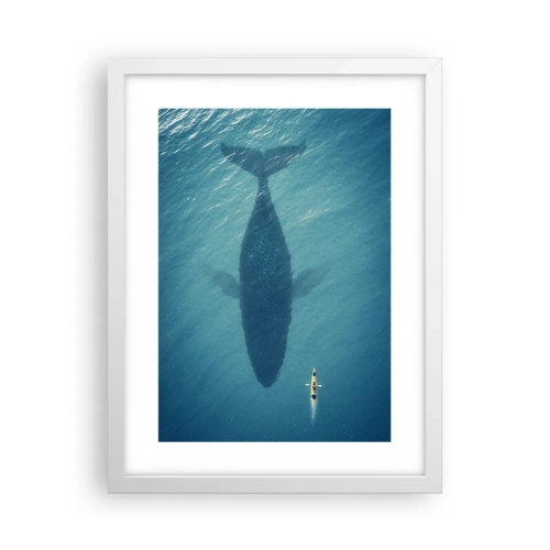 Póster en marco blanco - Encuentro en el océano - 30x40 cm