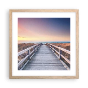 Póster en marco roble claro - Aurora vespertina del Báltico - 40x40 cm