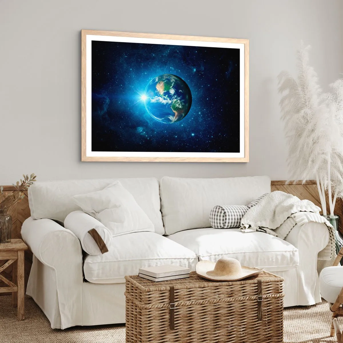 Póster en marco roble claro - Estamos en el cielo - 50x40 cm