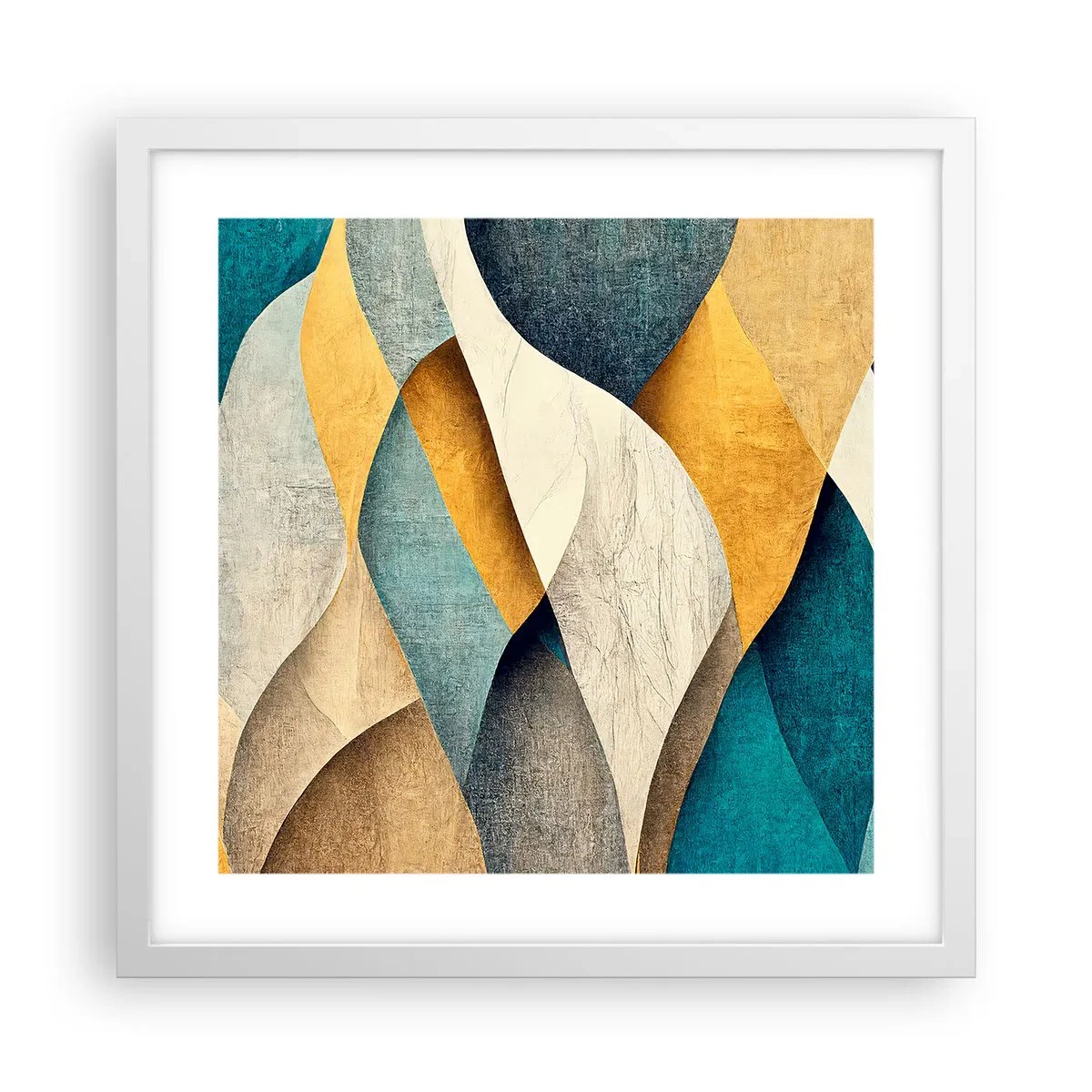 Póster en marco blanco - Ritmo y ondulación - 40x40 cm